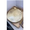Image 3 : NATIVE DRUM, WITH RATTLE, DRUM STICK, AXE AND PAINTING ON WOOD
