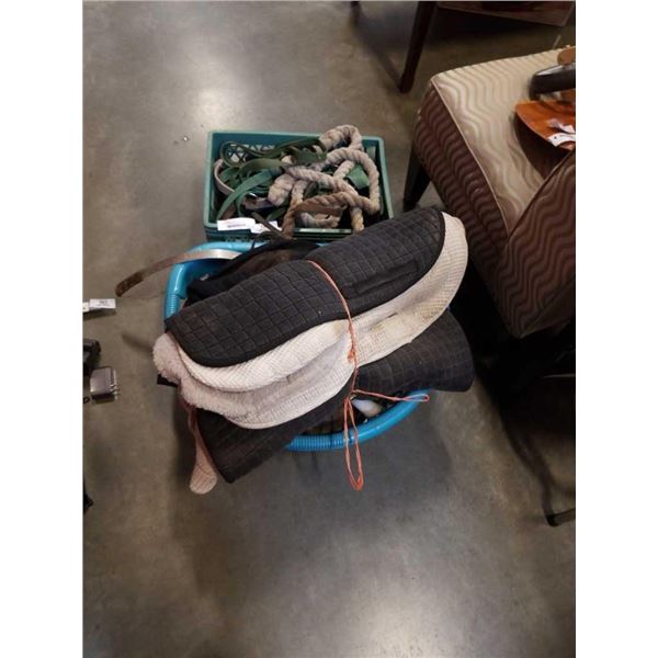 TOTE AND HAMPER OF HORSE TACK