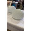 Image 4 : 2 GLASS MUSHROOM SHADES