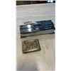Image 1 : ART DECO BOX W SILVER PLATE CIGARETTE CASE AND TONGS
