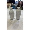 Image 6 : 2 EGG SHELL HAND PAINTED PORCELAIN VASES AND CORAL LAMP