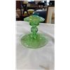 Image 10 : Lot of art glass, milk glass candle holders and lidded jar
