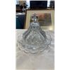 Image 4 : Lot of art glass, milk glass candle holders and lidded jar