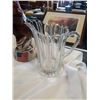 Image 2 : FIGURAL DECANTERS AND GLASS PITCHER, CANDLESTICKS AND SALT AND PEPPER