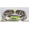 Image 1 : STAINLESS STEEL DOUBLE DISH DOG TRAY