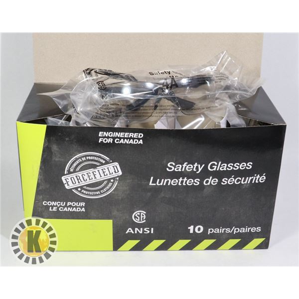 10 PAIRS OF SAFETY GLASSES