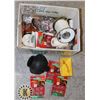 Image 1 : BOX OF ASSORTED ITEMS INCLUDES TOILET PLUNGER