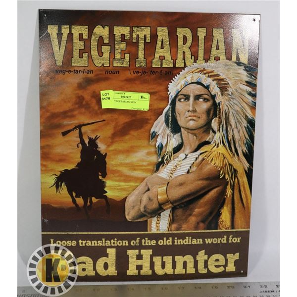 METAL VEGETARIAN SIGN