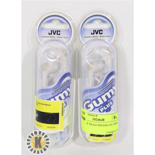 2 PACK OF HEAD PHONES JVC WIRED