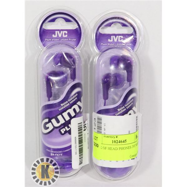 2 PACK OF HEAD PHONES JVC WIRED