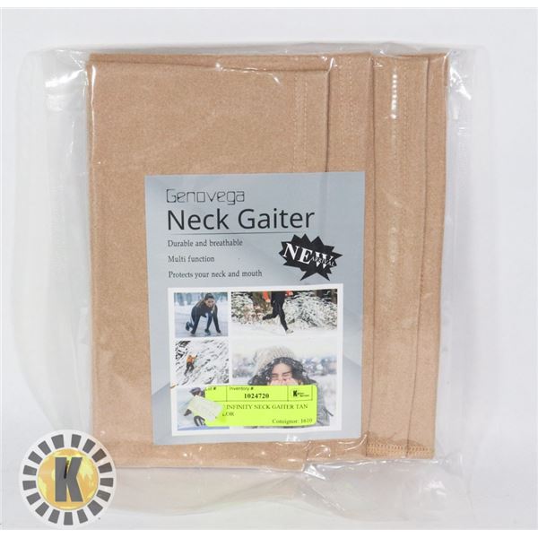 SCARF INFINITY NECK GAITER TAN IN COLOR