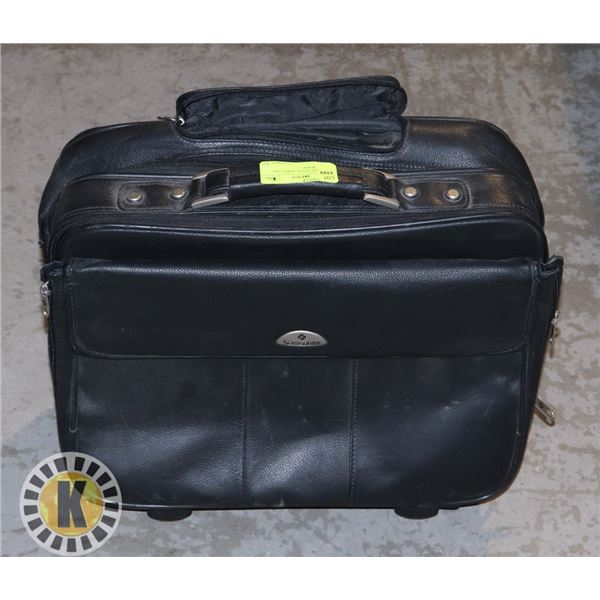 SAMSONITE LEATHER ROLLING COMPUTER BAG