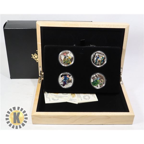 x4 SOLID SILVER EMS $15 RCM CANADA COIN SET IN BOX