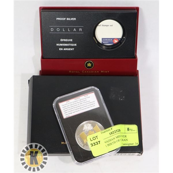 2005 CANADIAN MINT SILVER DOLLAR BIRTH OF CANADIAN