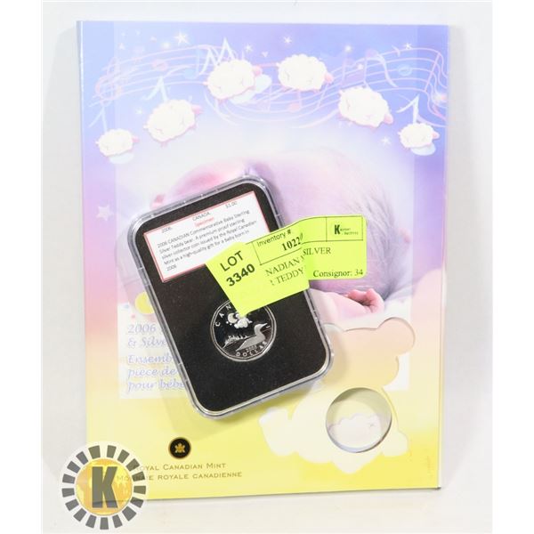 2006 CANADIAN MINT SILVER DOLLAR TEDDY BEAR