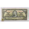 Image 1 : 1937 BANK OF CANADA $20 DOLLARS NOTE, CIRCULATED