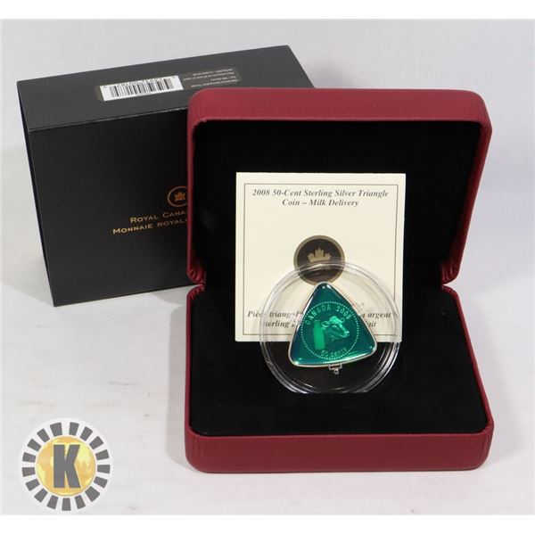 2008 CANADIAN STERLING SILVER TRIANGLE COIN -MILK