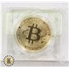 Image 1 : GOLD PLATED BITCOIN IN ROTATING CASE