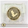 Image 1 : GOLD PLATED LITECOIN CRYPTO COIN IN ROTATING CASE