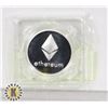 Image 1 : SILVER PLATED ETHEREUM COIN IN ROTATING CASE