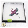 Image 1 : FLYING FLAMINGO RHINESTONE BROOCH
