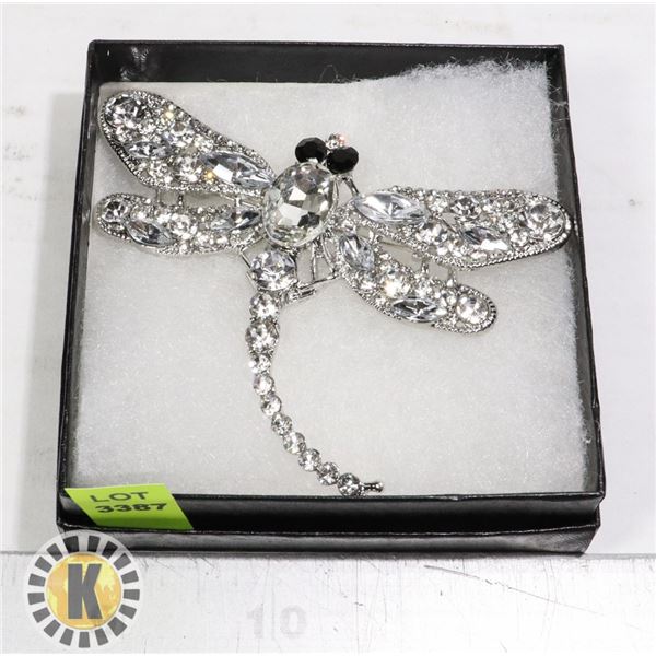 LARGE DRAGONFLY RHINESTONE BROOCH