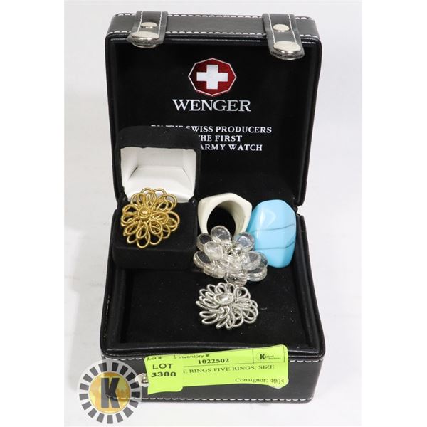 COSTUME RINGS FIVE RINGS, SIZE MEDIUM