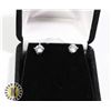 Image 1 : STERLING SILVER .25ct EACH CZ DIAMOND EARRINGS,