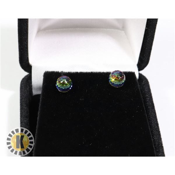 STERLING SILVER CRYSTAL DIAMOND TYPE EARRINGS,