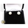 Image 1 : STERLING SILVER PEARL TYPE EARRINGS, NEW