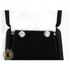 Image 1 : STERLING SILVER .25ct EACH CZ DIAMOND EARRINGS,