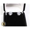 Image 1 : STERLING SILVER 2ct EACH CZ DIAMOND EARRINGS, NEW