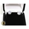 Image 1 : STERLING SILVER 2ct EACH CZ DIAMOND EARRINGS, NEW