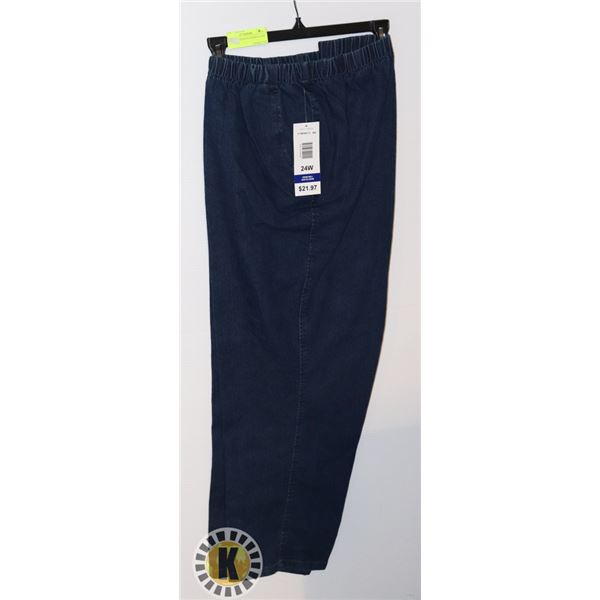 NEW ALIA WOMENS DENIM SLACKS SIZE 24