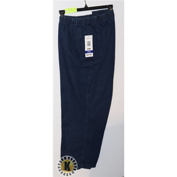 NEW ALIA WOMENS DENIM SLACKS SIZE 24