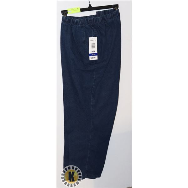NEW ALIA WOMENS DENIM SLACKS SIZE 24