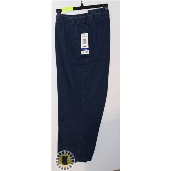 NEW ALIA WOMENS DENIM SLACKS SIZE 24