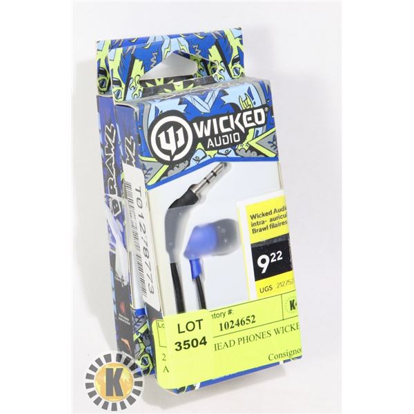 2 PACK OF HEAD PHONES WICKED AUDIO
