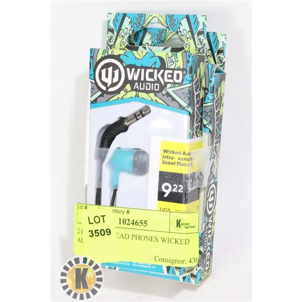 2 PACK OF HEAD PHONES WICKED AUDIO