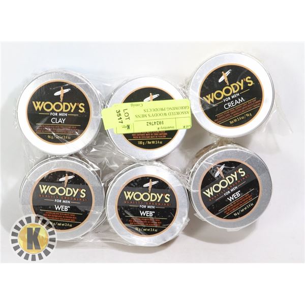 ASSORTED WOODY'S MENS GROOMING PRODUCTS