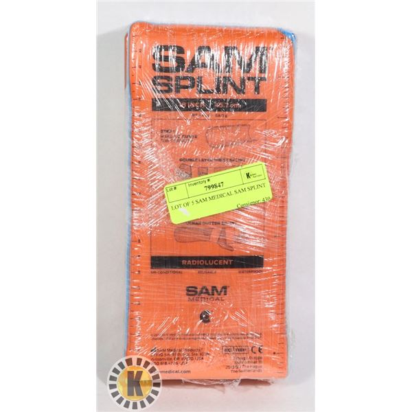 LOT OF 5 SAM MEDICAL SAM SPLINT