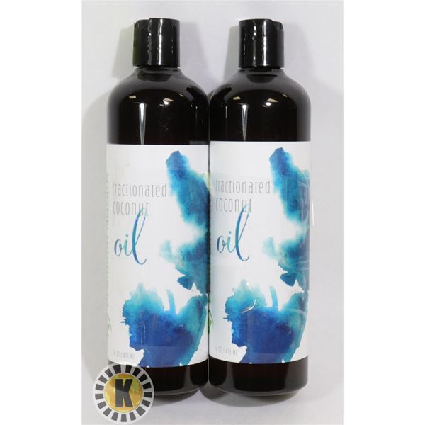 TWO BOTTLES OF FRACTIONATED COCONUT OIL