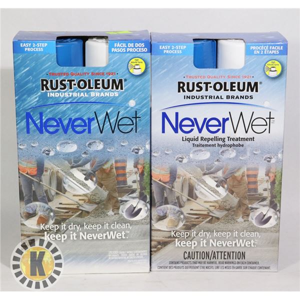 LOT OF TWO RUST-OLEUM NEVER WET KITS