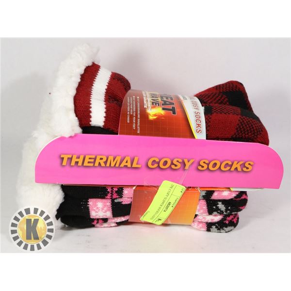2PK COZY SLIPPER SOCKS-LADIES