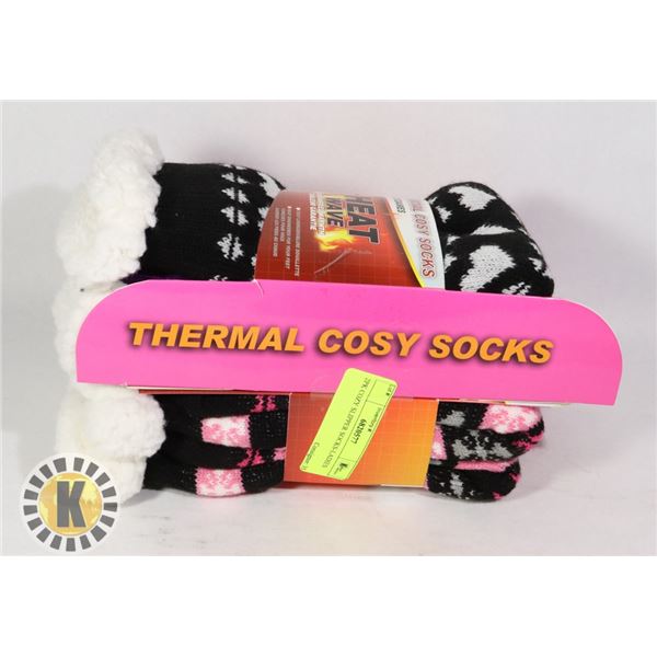 2PK COZY SLIPPER SOCKS-LADIES