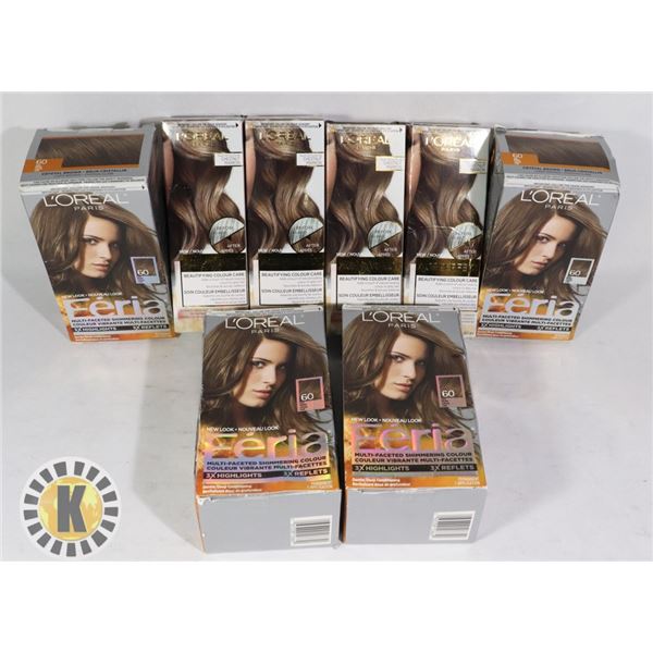 8 L OREAL HAIR DYE -4 LIGHT BROWN 60, 4 AGE PERFECT