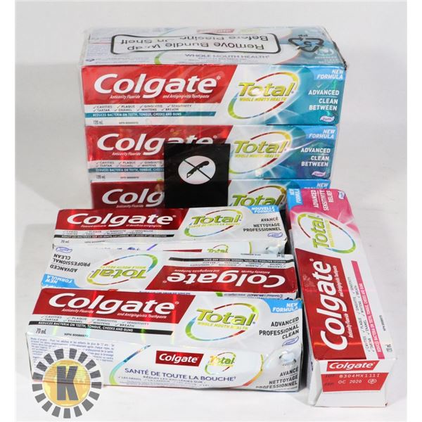 9 COLGATE TOTAL TOOTHPASTE, 7-120 ML, 3-70 ML