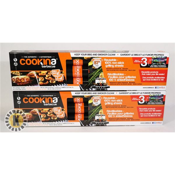 2 PACKAGES OF COOKINA BARBECUE REUSABLE GRILLING