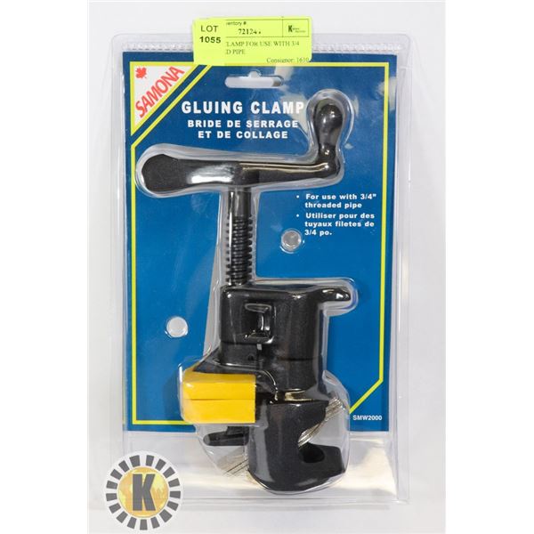 GLUING CLAMP FOR USE WITH 3/4 THREADED PIPE