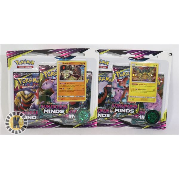 x2 POKEMON 3 BLISTER PACKS, COIN CARD NEW